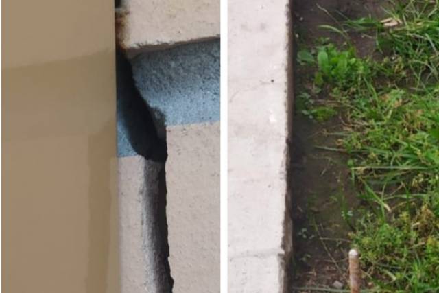 В Новосибирске на фасаде высотки появилась огромная трещина