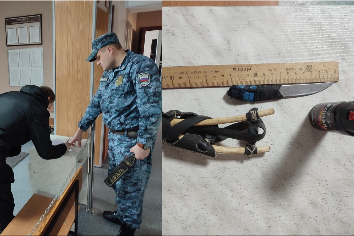 Новосибирец пришел в суд с рогаткой и ножом