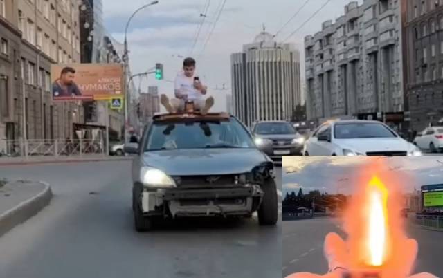 овосибирский блогер провел несколько часов в полиции из-за салюта на крыше авто