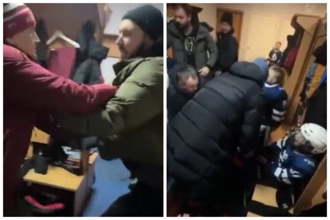 Болельщик подрался с тренером после хоккейного матча в Новосибирске