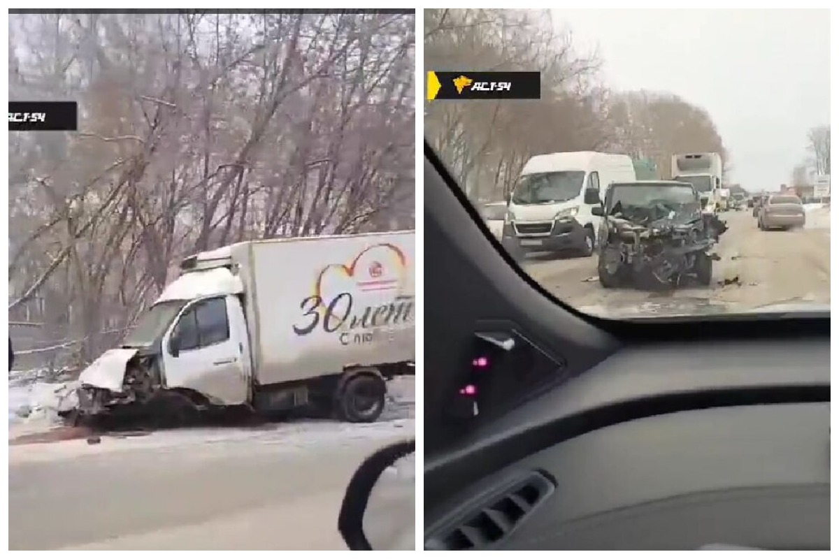Жесткое лобовое ДТП с ГАЗелью произошло в Новосибирске