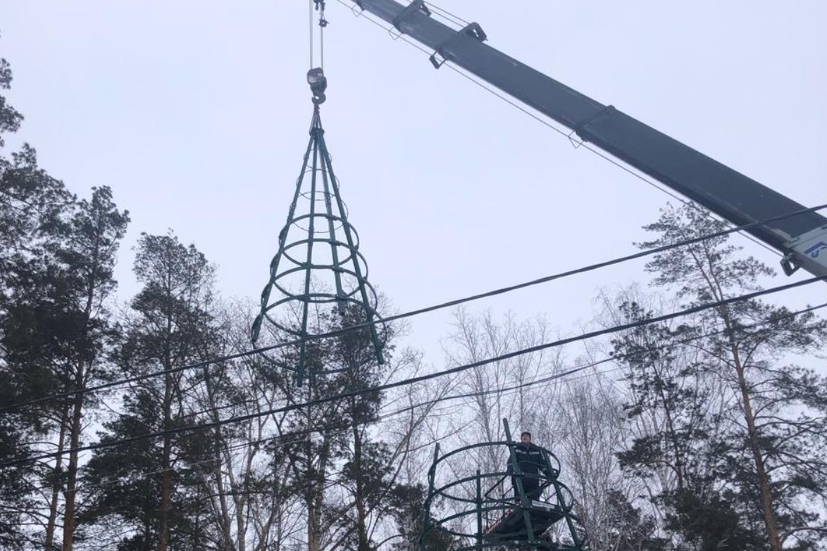 С улиц Новосибирска убирают последние новогодние елки