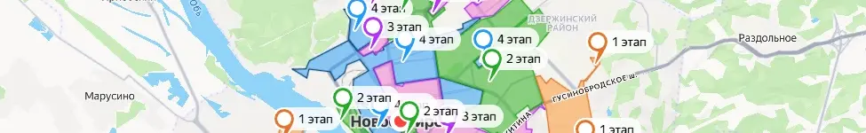 В Новосибирске опубликована интерактивная карта подключения жилых домов к теплу карта СГК