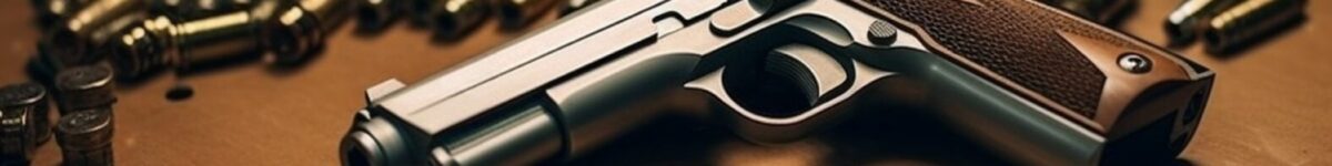 close-up-gun-surrounded-by-bullets